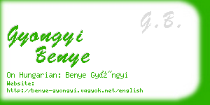 gyongyi benye business card